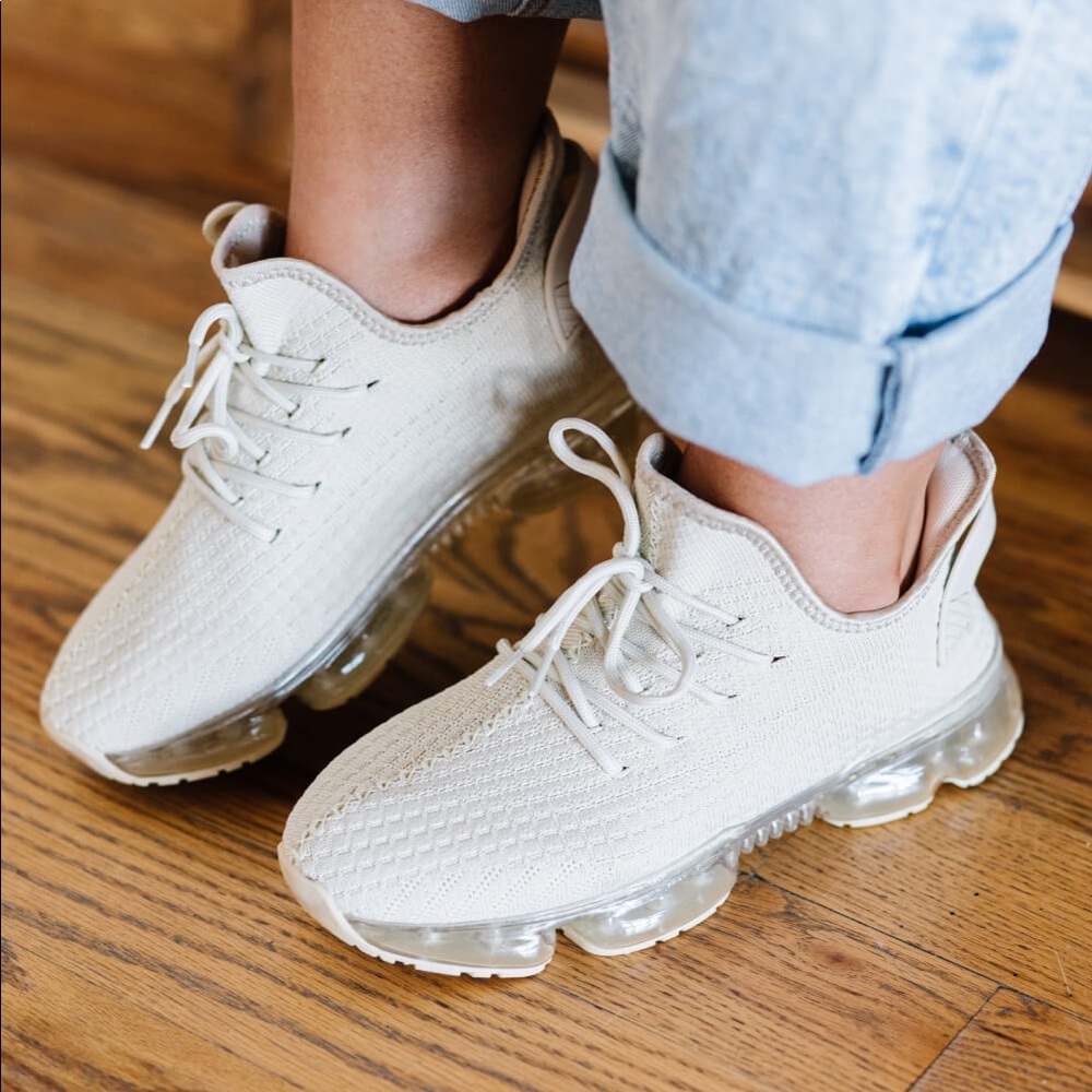Morning Run Athletic Sneakers in Beige - Picture 2 of 3